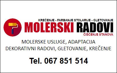 KREČENJE -  MOLERSKI RADOVI, TEL: +382 67 305 270